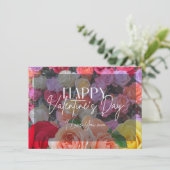 Carte d'Heureuse Sainte-Valentin Rose coloré (Debout devant)