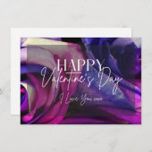 Carte d'Heureuse Sainte-Valentin Rose multicolore (Devant / Derrière)
