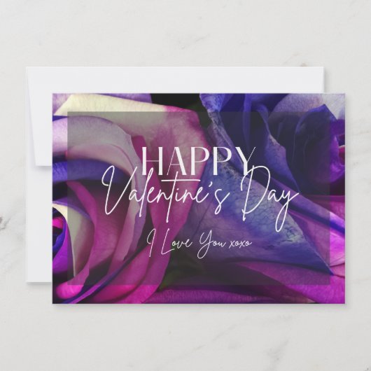 Carte d'Heureuse Sainte-Valentin Rose multicolore (Devant)