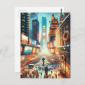 Carte d'hiver Carré Times. Noël (Devant / Derrière)