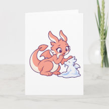 Carte d'hiver d'Ember et du dragon de neige fondue
