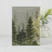 Carte d'hiver Pine Tree Forest Photo Appartement (Debout devant)