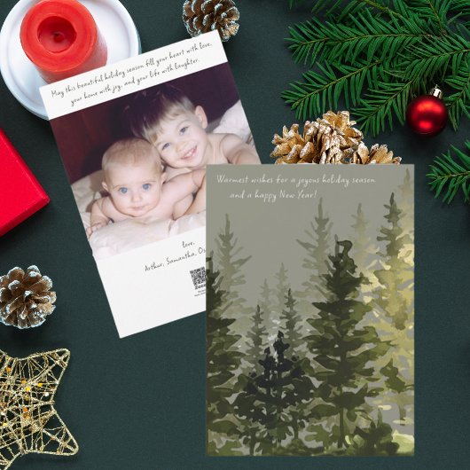 Carte d'hiver Pine Tree Forest Photo Appartement