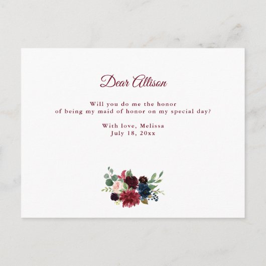 carte d'honneur bleu roux (Dos)