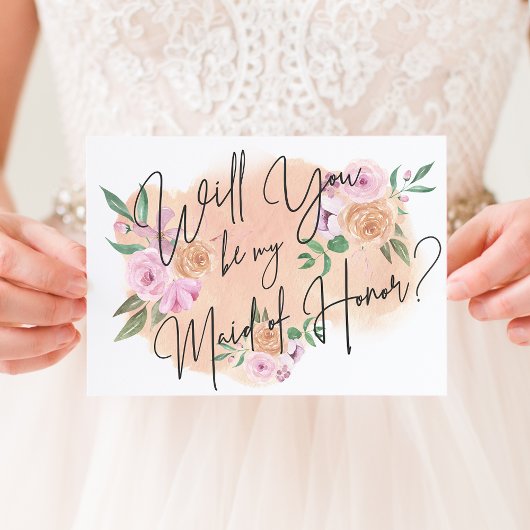Carte d'honneur Dreamy Floral Maid of Honor