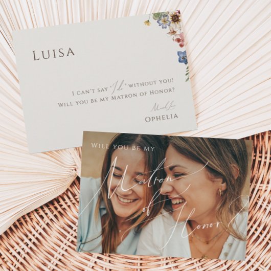 Carte d'honneur du Fleur sauvage beige avec photo 