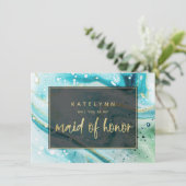 Carte d'honneur en marbre turquoise (Debout devant)