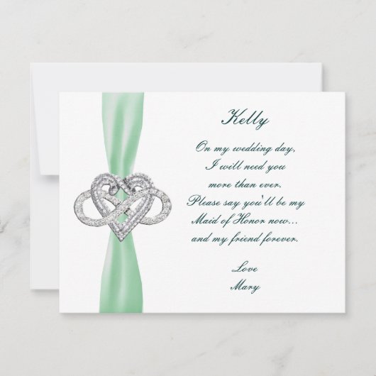 Carte d'honneur Green Infinity Heart Maid (Devant)