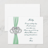 Carte d'honneur Green Infinity Heart Maid (Devant / Derrière)