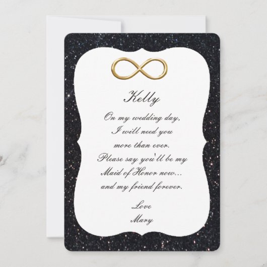 Carte d'honneur Maid of Black Parties scintillant  (Devant)