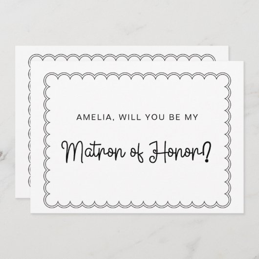 Carte d'honneur matron de bordure à échalotes mini (Devant / Derrière)