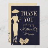 Carte D'Honneur Matron De Merci De Mode vintage (Devant / Derrière)