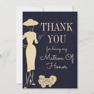 Carte D'Honneur Matron De Merci De Mode vintage