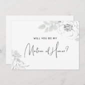 Carte d'honneur matron d'illustration florale bota (Devant / Derrière)