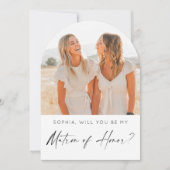 Carte d'honneur matron minimal avec photo (Devant)