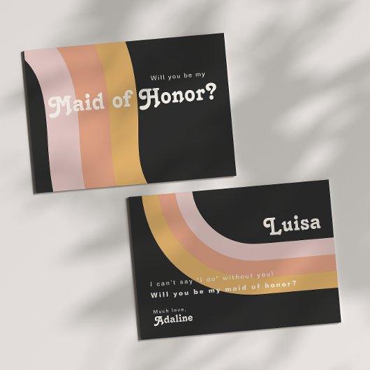 Carte d'honneur moderne Retro 70's Rainbow Dark Ma