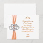 Carte d'honneur Orange Infinity Heart Maid (Devant / Derrière)