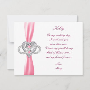Carte d'honneur Pink Infinity Heart Maid