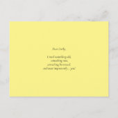 Carte d'honneur pour les Roses d'aquarelle jaune (Dos)