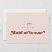 Carte d'honneur stylish retro peach rose (Devant)