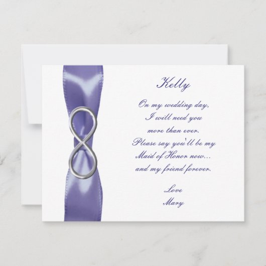 Carte d'honneur violet bleu argenté Infinity (Devant)