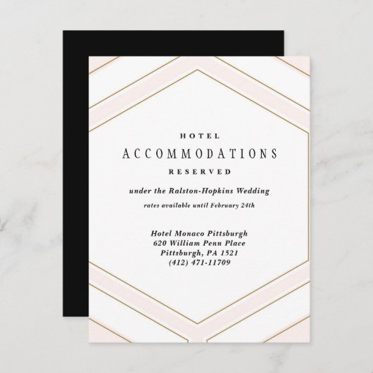 Carte d'hôtel Art Déco Geometry Diamond Mariage (Devant / Derrière)