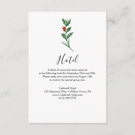 Carte d'hôtel de décoration de Noël (Devant)