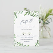 Carte d'hôtel de jardin bohème de branche d'olivie (Debout devant)