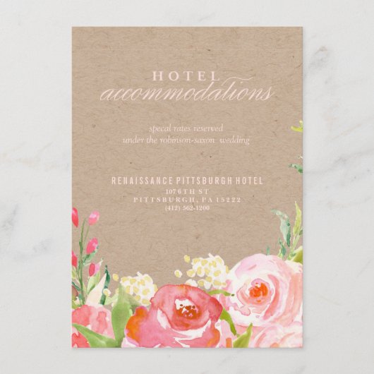 Carte d'hôtel RUSTIC KRAFT CASCATH FLOWERS (Devant)