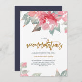 Carte d'hôtel WATERCOLOR GARDEN WEDING (Devant / Derrière)