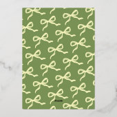 Carte d'huile à Mariage rétro Coquette Bow (Verso)