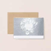 Carte d'huile d'argent Reindeer Père Noël de Noël (Derrière avec enveloppe)