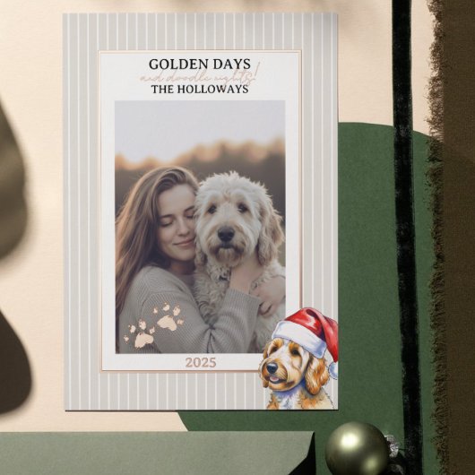 Carte d'huile de canne d'hiver Golden Doodle