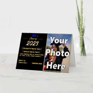 Carte d'huile d'or pliée Faire-part 2023