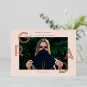 Carte d'huile Faire-part pour diplômés de script m (Debout devant)