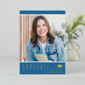 Carte d'huile photo bleu moderne élégante (Debout devant)