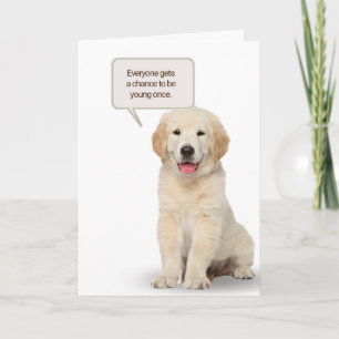 Carte d'Humour d'anniversaire Golden Retriever Pup