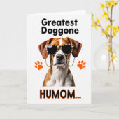 Carte d'humour de chien à imprimé léopard (Fleur jaune)