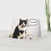 Carte d'Humour de Noël Tuxedo Cat (Dos)