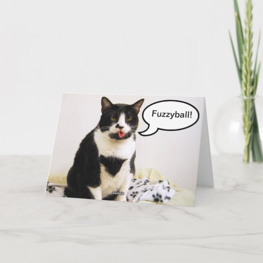 Carte d'Humour de Noël Tuxedo Cat (Dos)