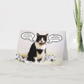Carte d'Humour de Noël Tuxedo Cat (Devant)
