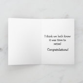 Carte d'Humour de retraite pour dentiste amusant (Intérieur)