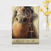 carte d'humour girafe nez (Fleur jaune)