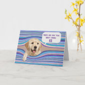 Carte d'Humour Golden Retriever 65th Birthday (Fleur jaune)