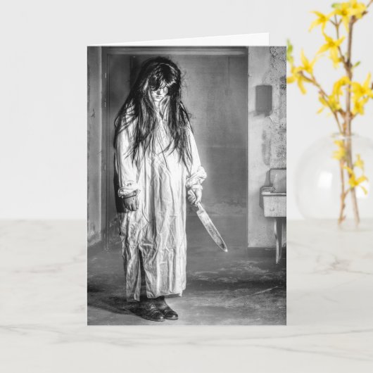 Carte d'humour noir effrayante (Fleur jaune)