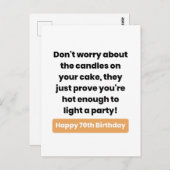 Carte d'humour pour 70e anniversaire (Devant / Derrière)