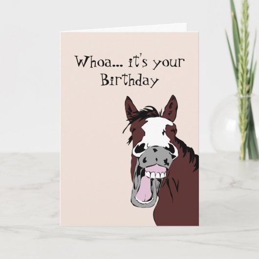 Carte d'Humour pour l'anniversaire du Cheval de Ri (Devant)