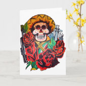 Carte dia de los muertos (Fleur jaune)