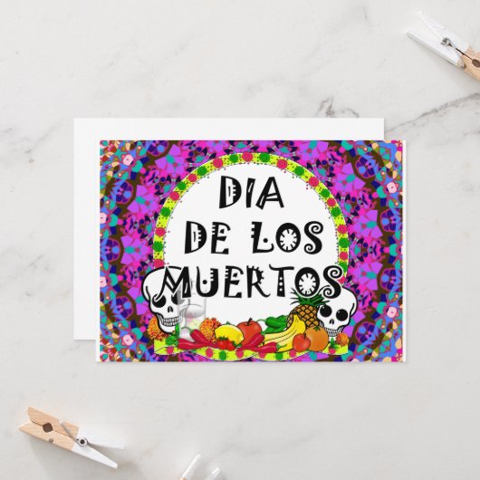 Carte Dia De Los Muertos (Devant/Arrière en situation)