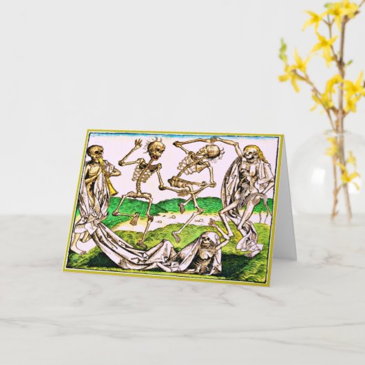 Carte Dia De Los Muertos Carte-Danse macabre par (Fleur jaune)